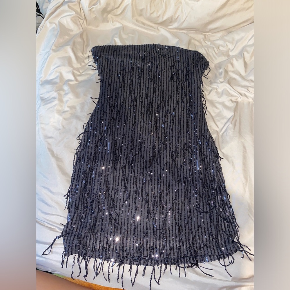 Black mini sequence dress!!